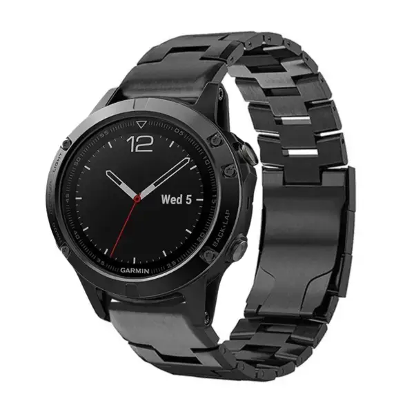 g.m14.mb Main Black StrapsCo Vented Titanium Bracelet for Garmin Quatix 5