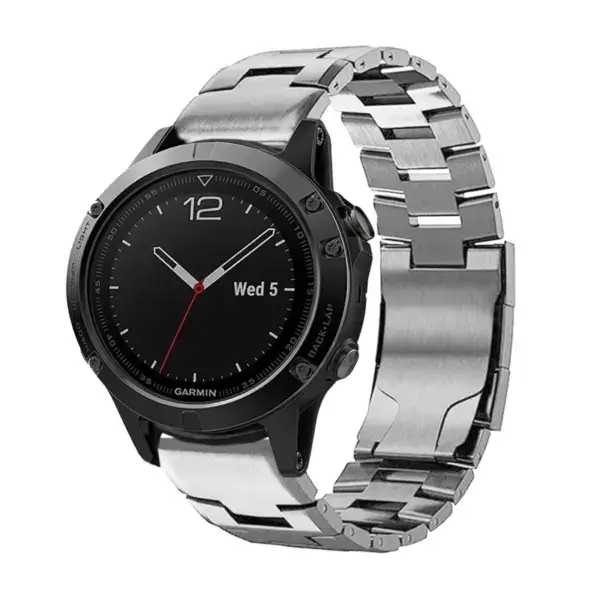 g.m14.ss Main Silver StrapsCo Vented Titanium Bracelet for Garmin Quatix 5