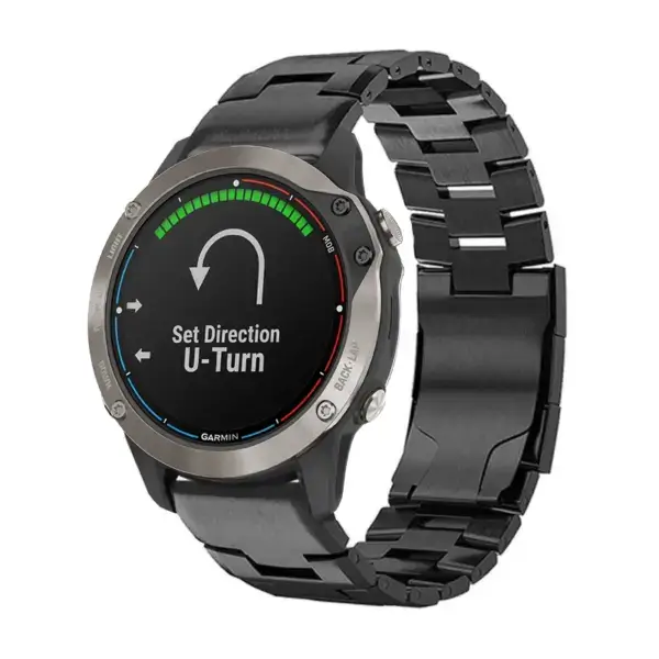 g.m14.mb Main Black StrapsCo Vented Titanium Bracelet for Garmin Quatix 6