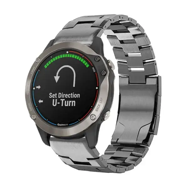 g.m14.gb Main Gunmetal StrapsCo Vented Titanium Bracelet for Garmin Quatix 6