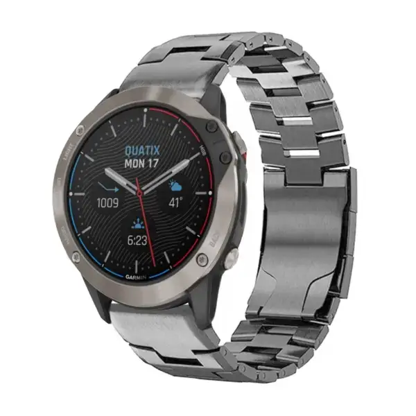 g.m14.gb Main Gunmetal StrapsCo Vented Titanium Bracelet for Garmin Quatix 6X