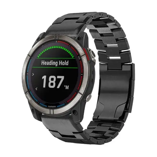 g.m14.mb Main Black StrapsCo Vented Titanium Bracelet for Garmin Quatix 7