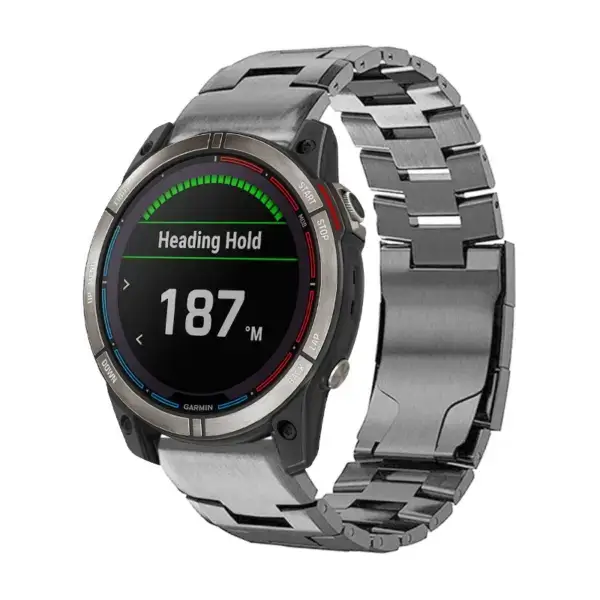 g.m14.gb Main Gunmetal StrapsCo Vented Titanium Bracelet for Garmin Quatix 7