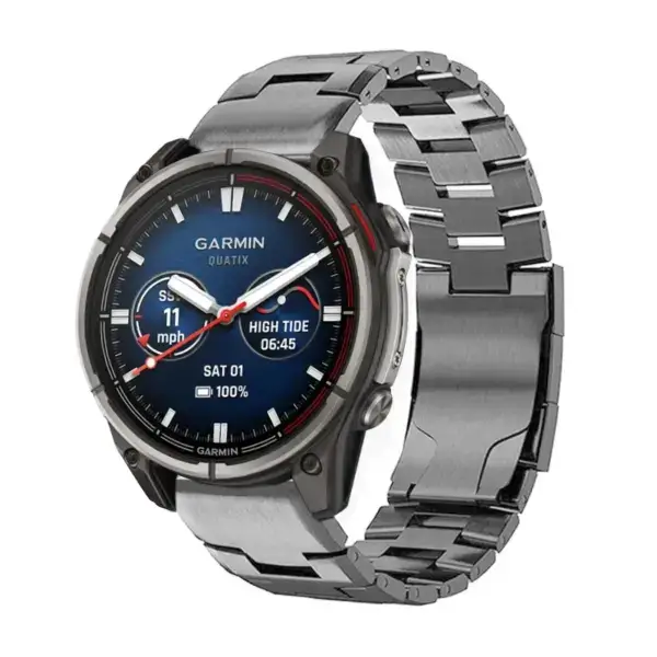 g.m14.gb Main Gunmetal StrapsCo Vented Titanium Bracelet for Garmin Quatix 7X