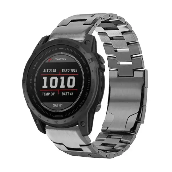 g.m14.gb Main Gunmetal StrapsCo Vented Titanium Bracelet for Garmin Tactix 7