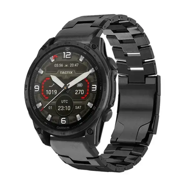 g.m14.mb Main Black StrapsCo Vented Titanium Bracelet for Garmin Tactix 8 – 47mm