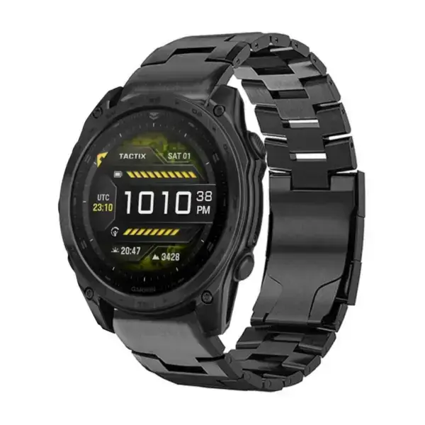 g.m14.mb Main Black StrapsCo Vented Titanium Bracelet for Garmin Tactix 8 – 51mm
