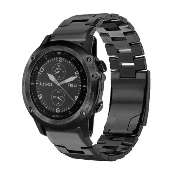 g.m14.mb Main Black StrapsCo Vented Titanium Bracelet for Garmin Tactix Bravo