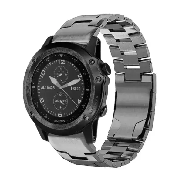 g.m14.gb Main Gunmetal StrapsCo Vented Titanium Bracelet for Garmin Tactix Bravo