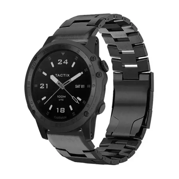 g.m14.mb Main Black StrapsCo Vented Titanium Bracelet for Garmin Tactix Charlie
