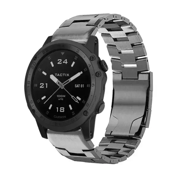 g.m14.gb Main Gunmetal StrapsCo Vented Titanium Bracelet for Garmin Tactix Charlie