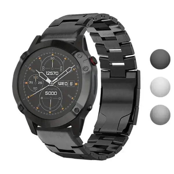 Vented Titanium Bracelet for Garmin Approach S60 and S6, featuring a sleek design and durable construction, enhancing the watch's style and comfort