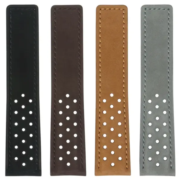 L.tag1 All Color Gallery StrapsCo Suede Perforated Leather Watch Band Strap For Tag Heuer 22mm