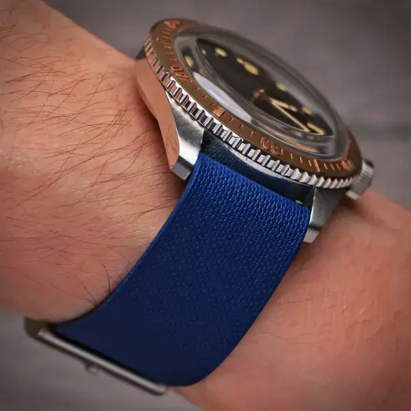 fk30.5 Wrist Blue DASSARI FKM Single Pass One Piece Watch Band Strap 20mm 22mm