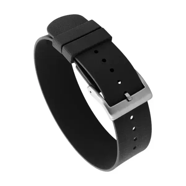 fk30.1 Main Black DASSARI FKM Single Pass One Piece Watch Band Strap 20mm 22mm
