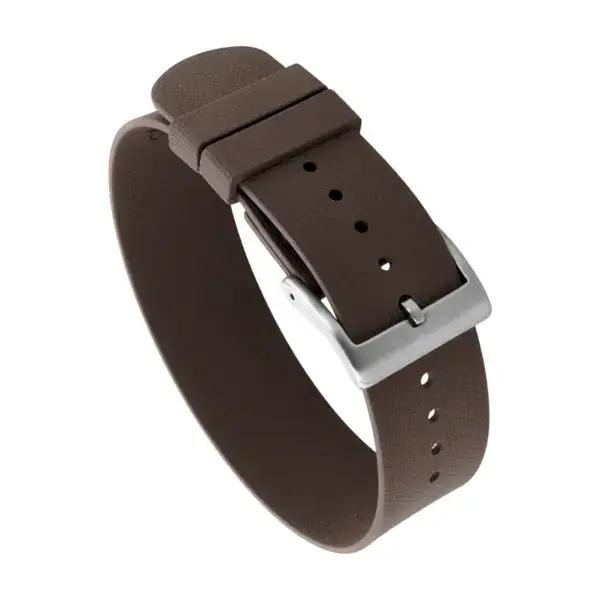 fk30.2 Main Brown DASSARI FKM Single Pass One Piece Watch Band Strap 20mm 22mm