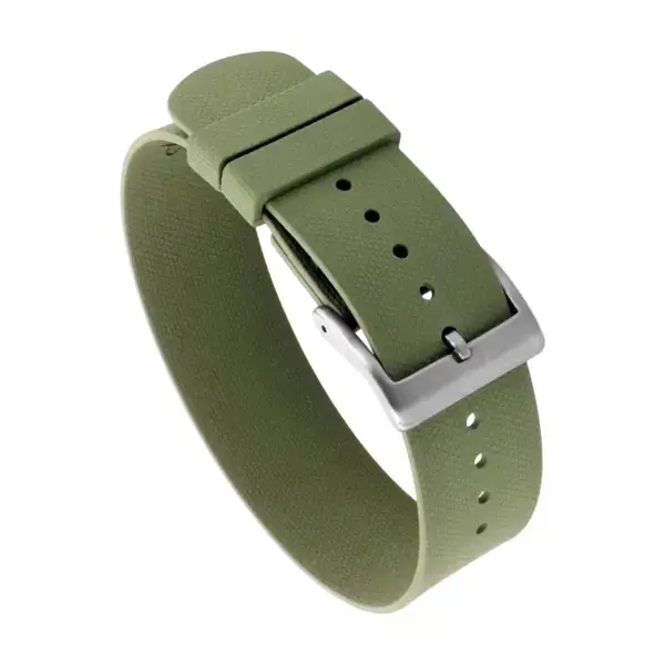 fk30.11 Main Green DASSARI FKM Single Pass One Piece Watch Band Strap 20mm 22mm