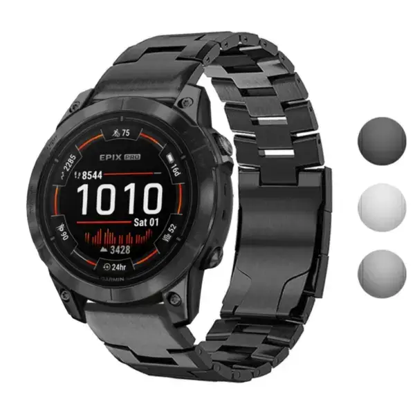 Vented Titanium Bracelet for Garmin Epix Pro (47mm) in sleek metal design, compatible with Garmin Epix and Epix Pro models. Ideal for enhancing your smartwatch style