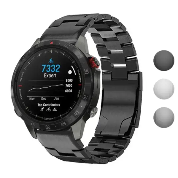 Vented Titanium Bracelet for Garmin MARQ Gen 2, featuring a sleek metal design. Compatible with Garmin MARQ models, adding style and durability to your smartwatch