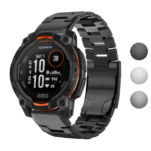 Vented Titanium Bracelet for Garmin Instinct 3 (45mm) features a sleek design, enhancing durability and style for your smartwatch. Compatible with Garmin Instinct models