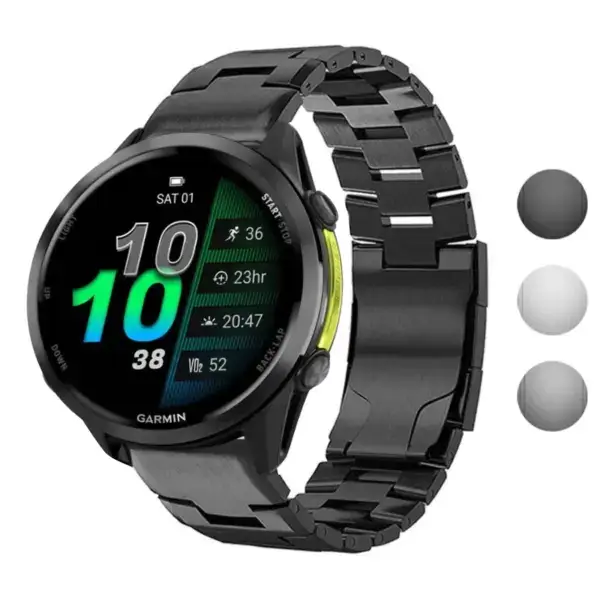 Vented Titanium Bracelet for Garmin Forerunner 970, featuring a sleek design and durable material. Compatible with Garmin Forerunner 970 for enhanced style and comfort