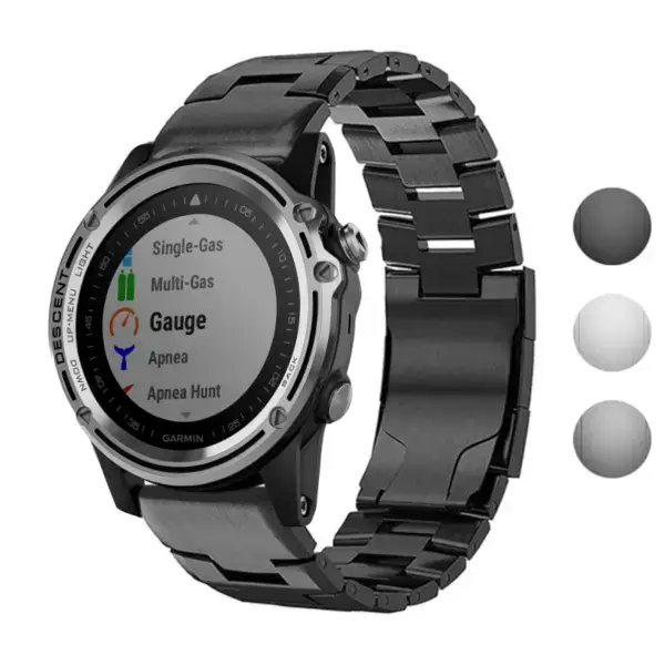 Vented Titanium Bracelet for Garmin Descent MK1, crafted from durable metal. Designed for a secure fit and enhanced style for your smartwatch