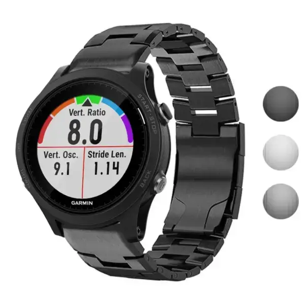 Vented Titanium Bracelet for Garmin Forerunner 935, crafted from durable metal. Stylish and functional, designed to enhance your smartwatch experience
