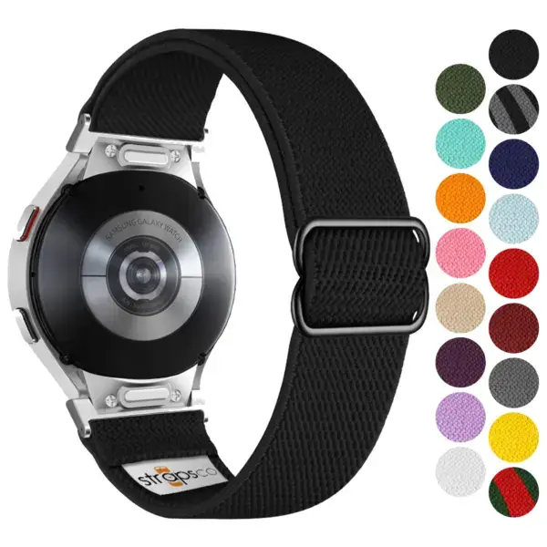 Nylon stretch band for Samsung Galaxy Watch 7, featuring a sleek design and multiple color options. Perfect for a comfortable and stylish fit