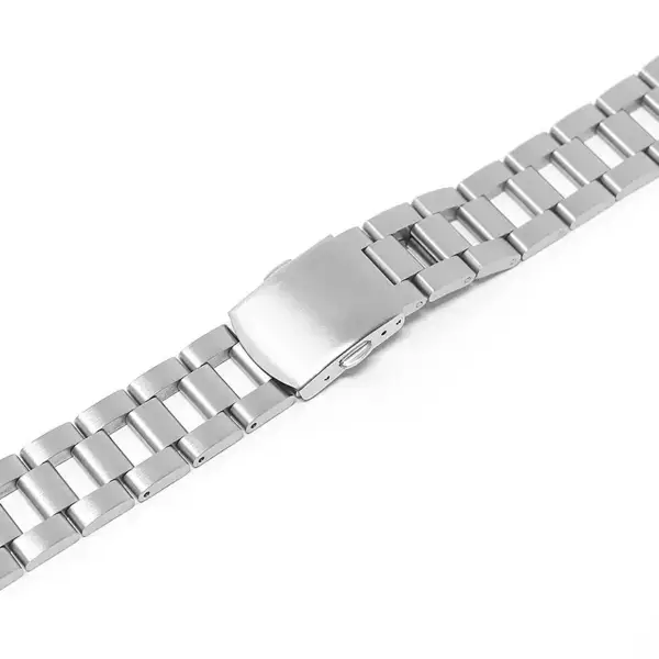 m.ld1 Angle Brushed Silver (Clasp Variation) StrapsCo Stainless Steel Ladder Watch Band Bracelet Strap with Deployant Clasp