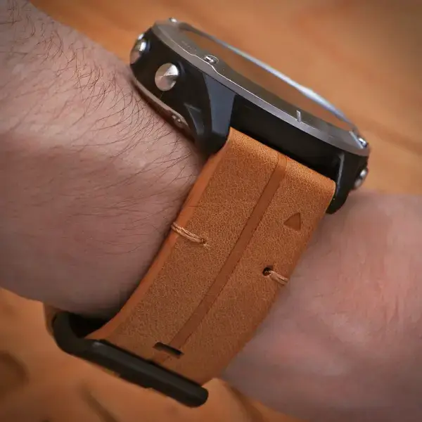 g.l12 Wrist Whiskey Genuine Italian Leather Watch Band Strap for Garmin QuickFit Devices