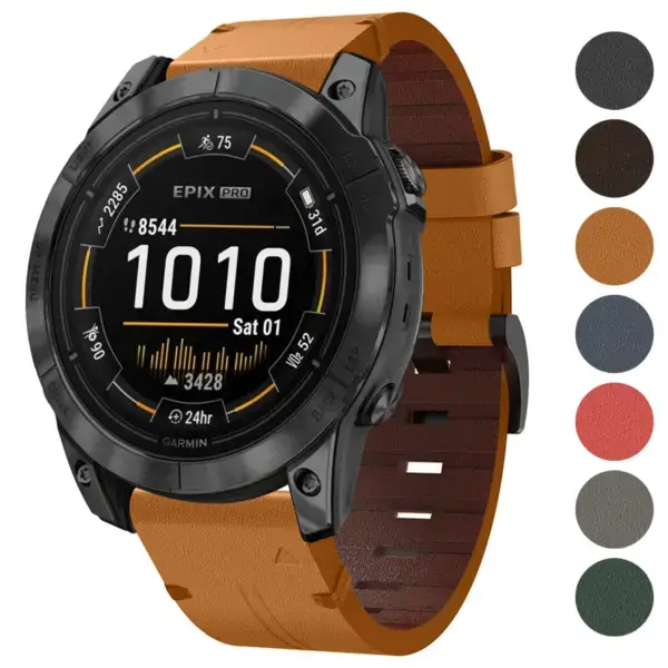 Italian leather strap for Garmin Epix Pro (51mm), featuring a stylish design and compatibility with Garmin Epix. Available in multiple colors for a personalized look