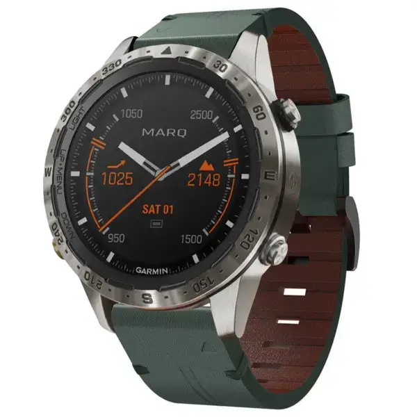 g.l12.11 Front Forest Genuine Italian Leather Watch Band Strap for Garmin MARQ