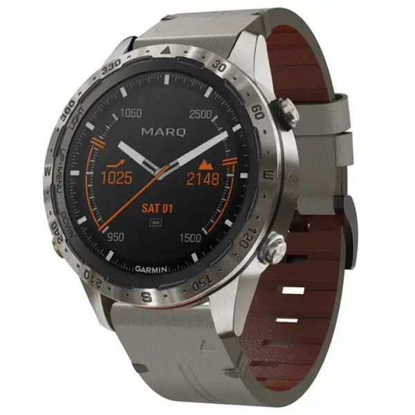 g.l12.7 Front Graphite Genuine Italian Leather Watch Band Strap for Garmin MARQ