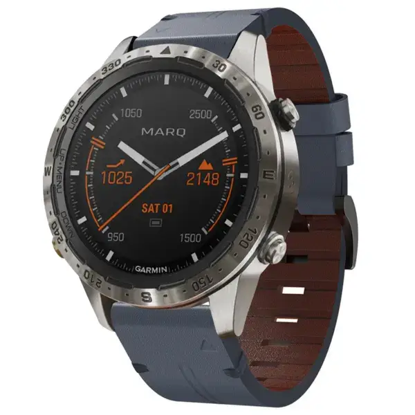 g.l12.5 Front Slate Genuine Italian Leather Watch Band Strap for Garmin MARQ