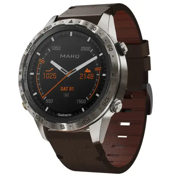 g.l12.2 Front Espresso Genuine Italian Leather Watch Band Strap for Garmin MARQ