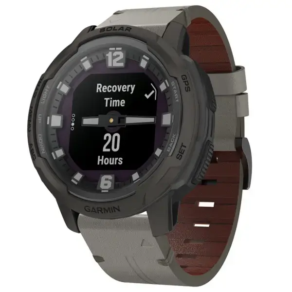g.l12.7 Front Graphite Genuine Italian Leather Watch Band Strap for Garmin Instinct Crossover