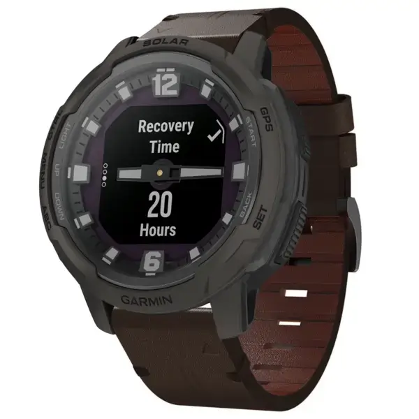 g.l12.2 Front Espresso Genuine Italian Leather Watch Band Strap for Garmin Instinct Crossover