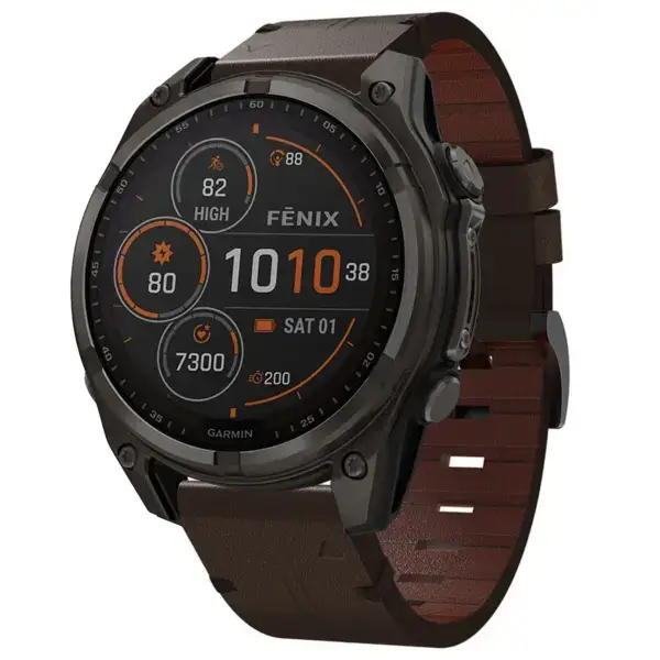 g.l12.2 Front Espresso Genuine Italian Leather Watch Band Strap for Garmin Fenix 8 & 8 Pro 47mm