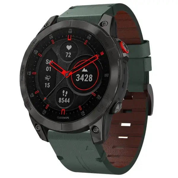 g.l12.11 Front Forest Genuine Italian Leather Watch Band Strap for Garmin Epix Gen 2