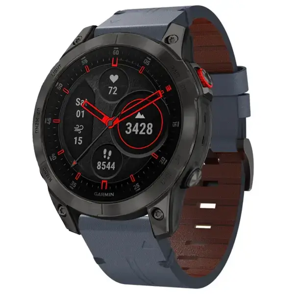 g.l12.5 Front Slate Genuine Italian Leather Watch Band Strap for Garmin Epix Gen 2