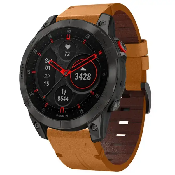 g.l12.3 Front Whiskey Genuine Italian Leather Watch Band Strap for Garmin Epix Gen 2