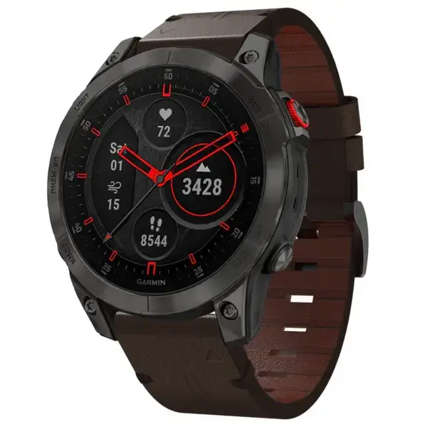 g.l12.2 Front Espresso Genuine Italian Leather Watch Band Strap for Garmin Epix Gen 2
