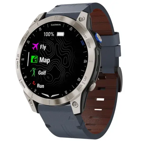 g.l12.5 Front Slate Genuine Italian Leather Watch Band Strap for Garmin D2 Mach 1