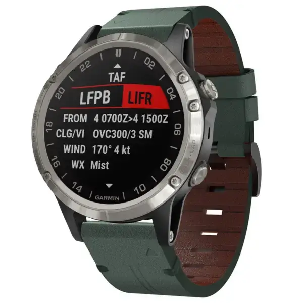g.l12.11 Front Forest Genuine Italian Leather Watch Band Strap for Garmin D2 Delta