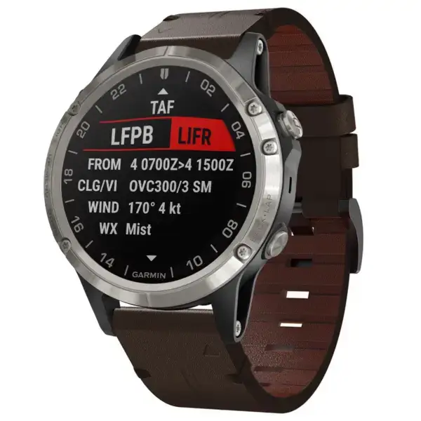 g.l12.2 Front Espresso Genuine Italian Leather Watch Band Strap for Garmin D2 Delta