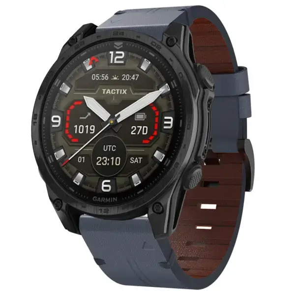 g.l12.5 Front Slate Genuine Italian Leather Watch Band Strap for Garmin Tactix 8 47mm