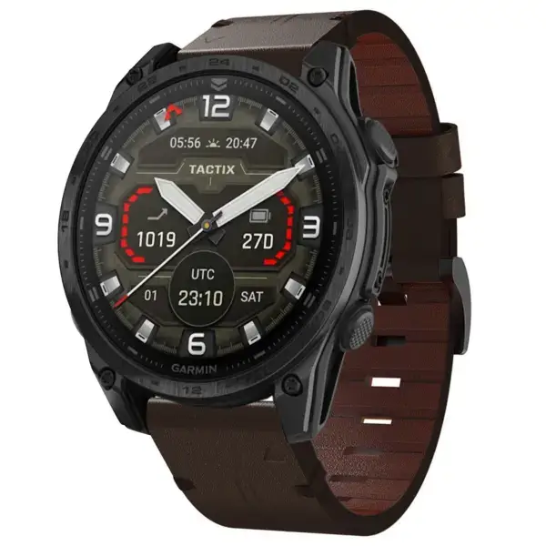 g.l12.2 Front Espresso Genuine Italian Leather Watch Band Strap for Garmin Tactix 8 47mm
