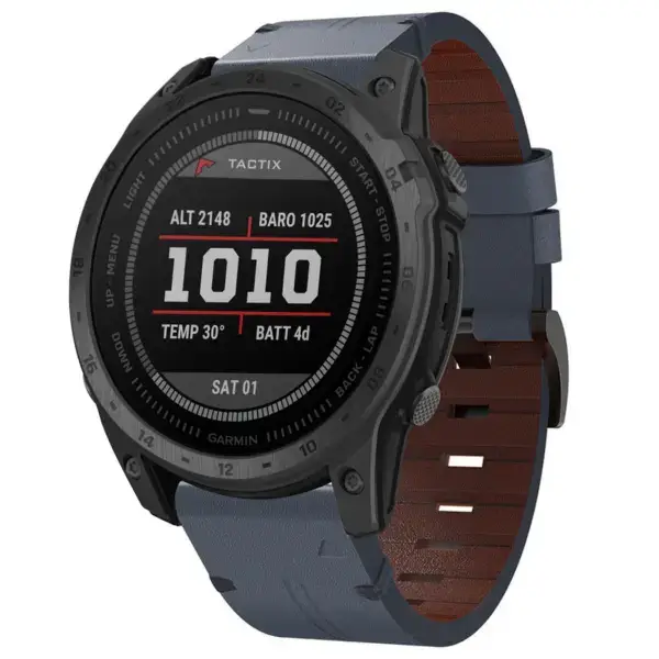g.l12.5 Front Slate Genuine Italian Leather Watch Band Strap for Garmin Tactix 7
