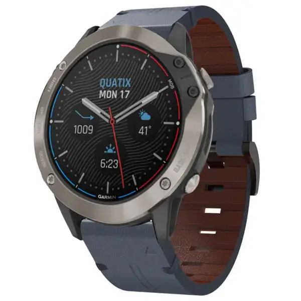 g.l12.5 Front Slate Genuine Italian Leather Watch Band Strap for Garmin Quatix 6X