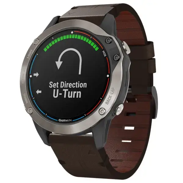 g.l12.2 Front Espresso Genuine Italian Leather Watch Band Strap for Garmin Quatix 6